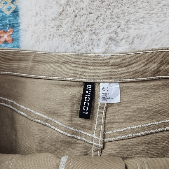 HM Divided Khaki Pocket Skirt US 8 - Picture 6 of 7